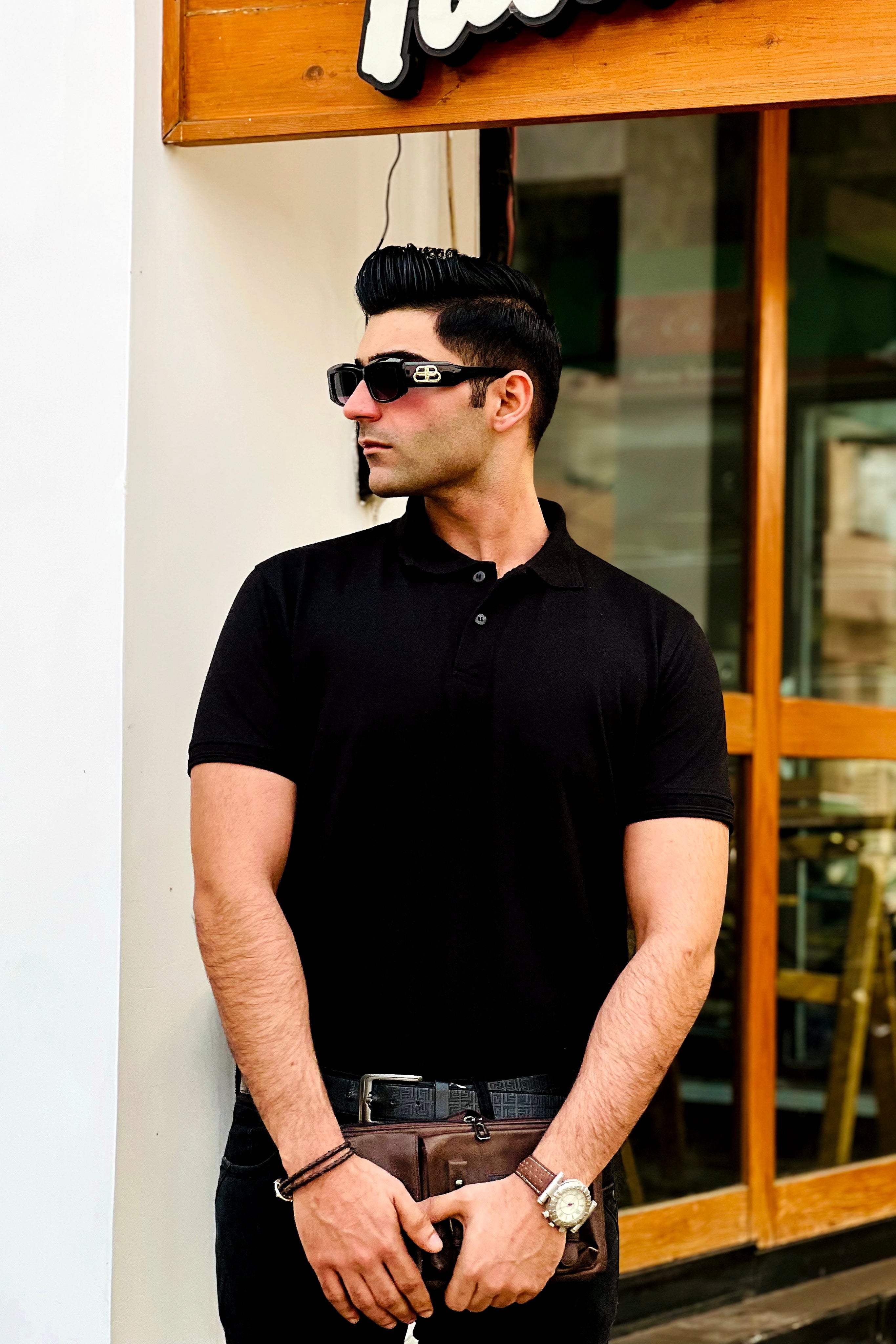 Classic Slim Fit Men's Polo Shirt Black