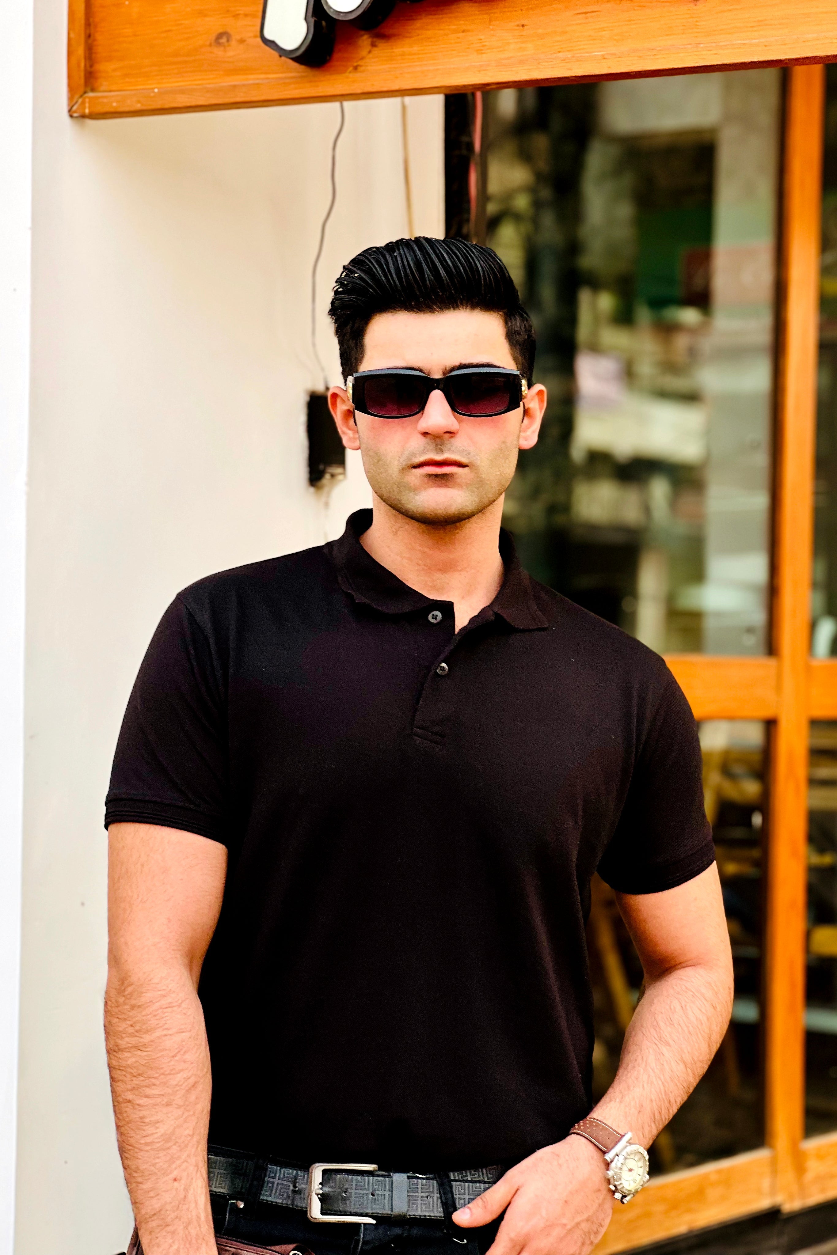 Classic Slim Fit Men's Polo Shirt Black