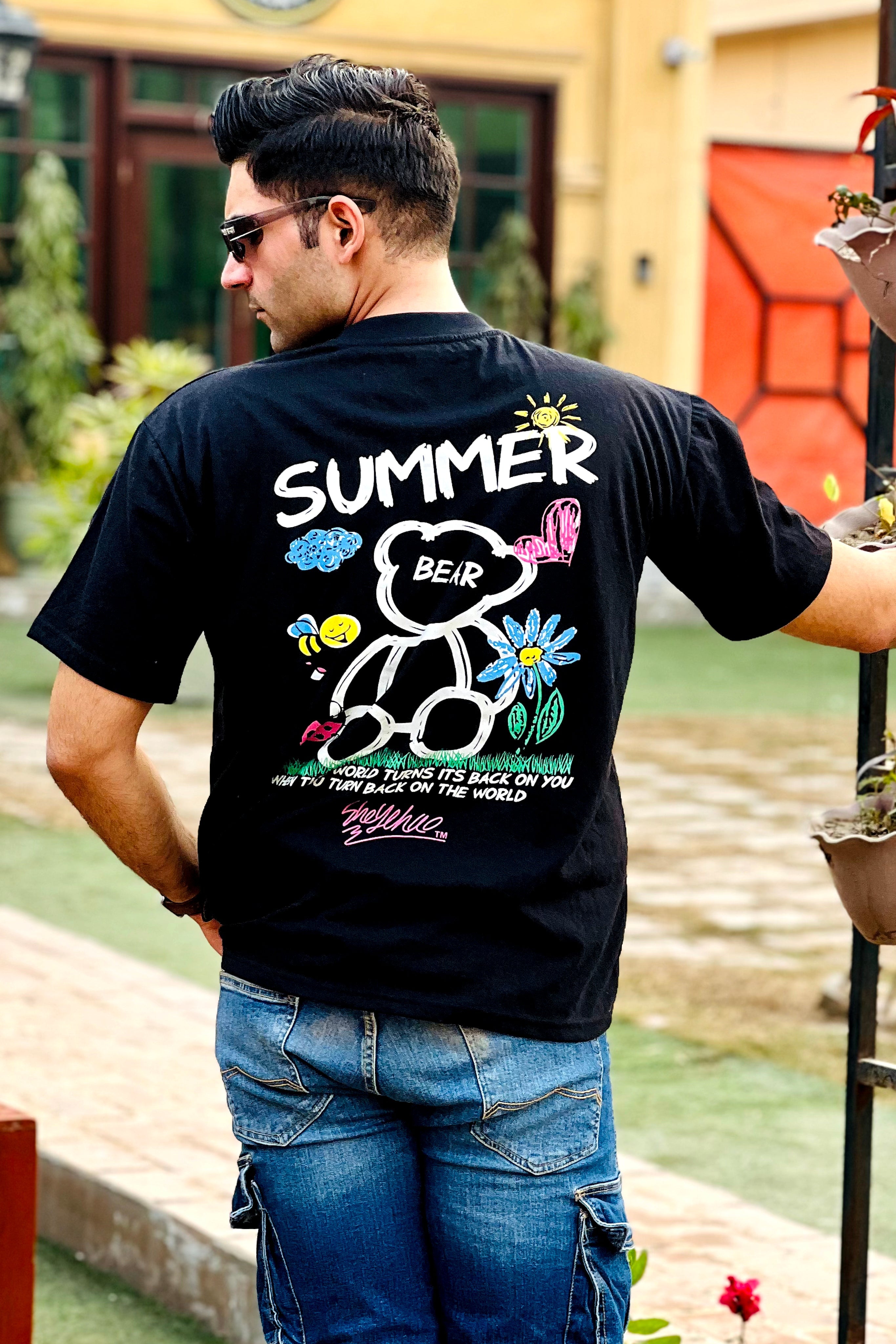 Limited Edition Summer Bear Drop Shoulder T-shirt