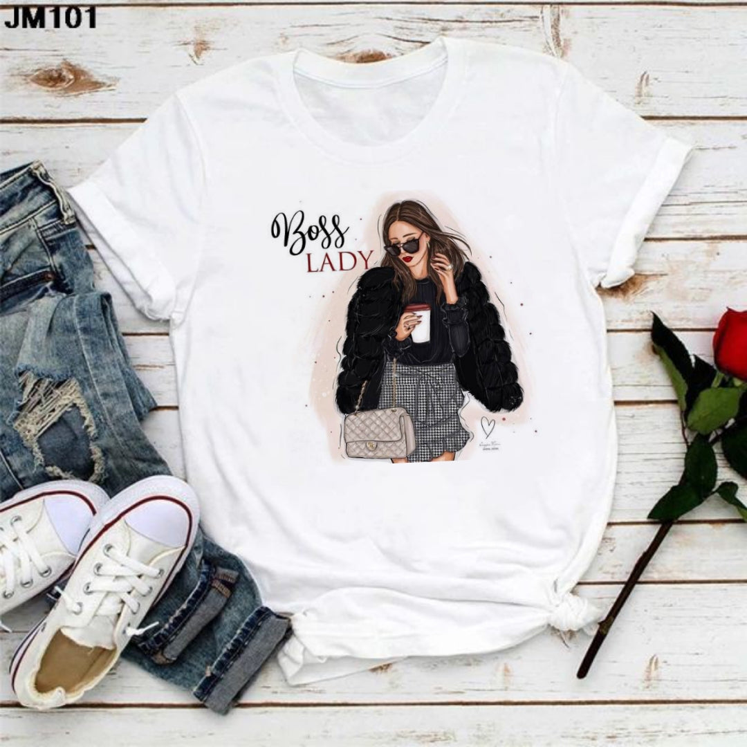 Boss Lady Girl Graphic Drop Shoulder Oversized T-shirt